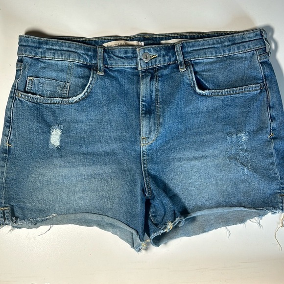 Pilcro And The Letterpress High Waisted Jean Shorts Sz 32 C6 - Picture 1 of 5
